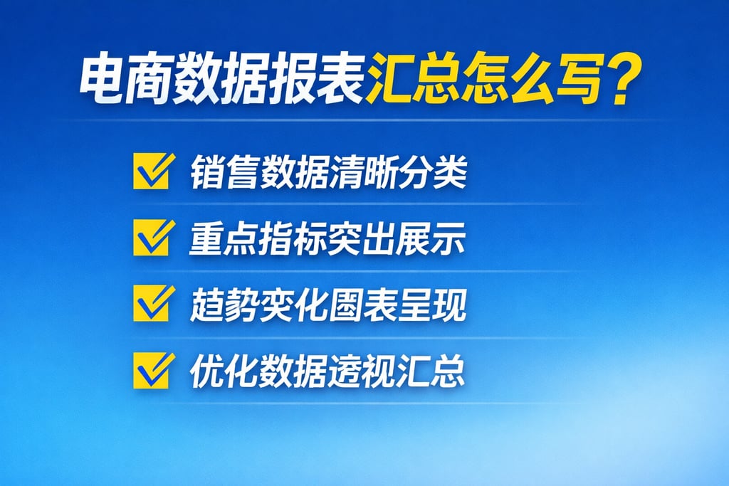 汇总技巧！电商数据报表汇总怎么写，核心要点提炼