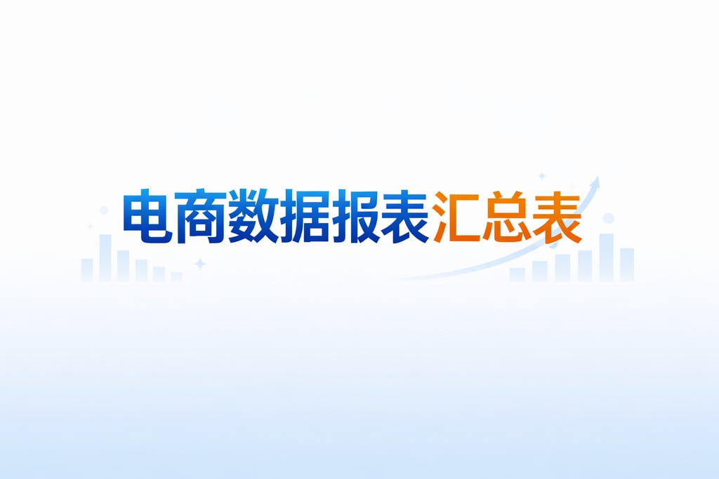汇总模板！电商数据报表汇总表，直接套用