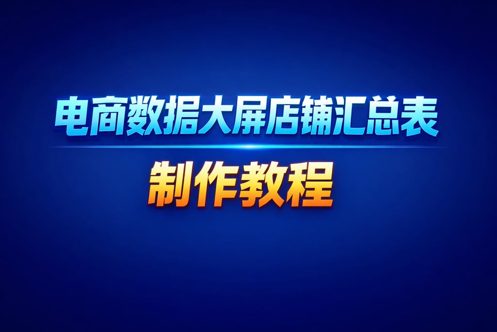 汇总表制作！电商数据大屏店铺汇总表，教程