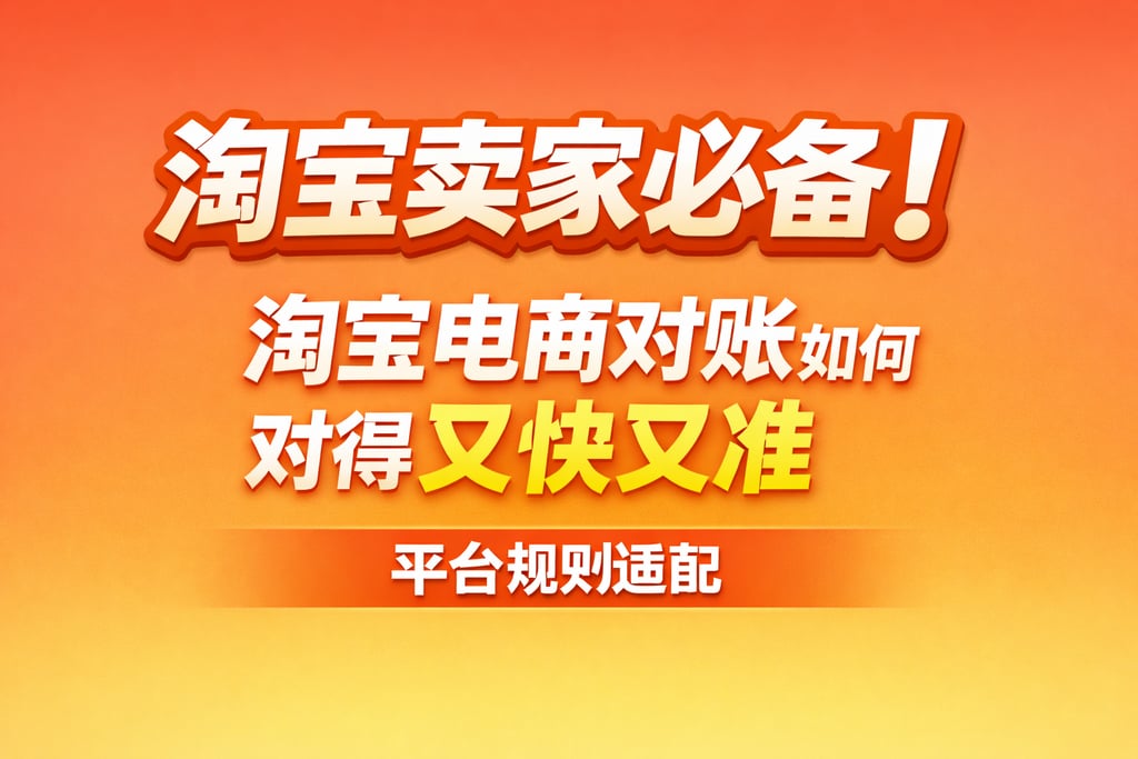 淘宝卖家必备！淘宝电商对账如何对得又快又准，平台规则适配