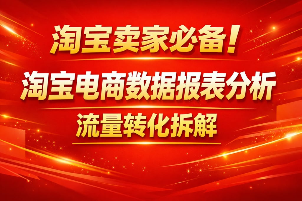 淘宝卖家必备！淘宝电商数据报表分析，流量转化拆解