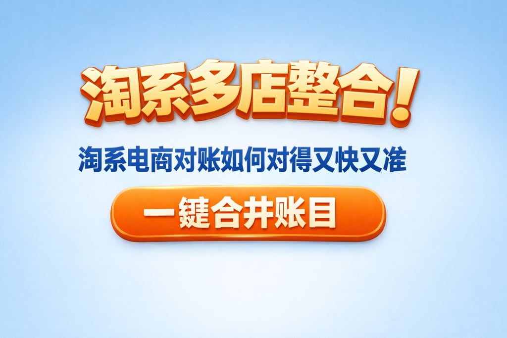 淘系多店整合！淘系电商对账如何对得又快又准，一键合并账目