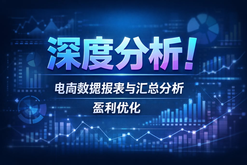 深度分析！电商数据报表与汇总分析，盈利优化