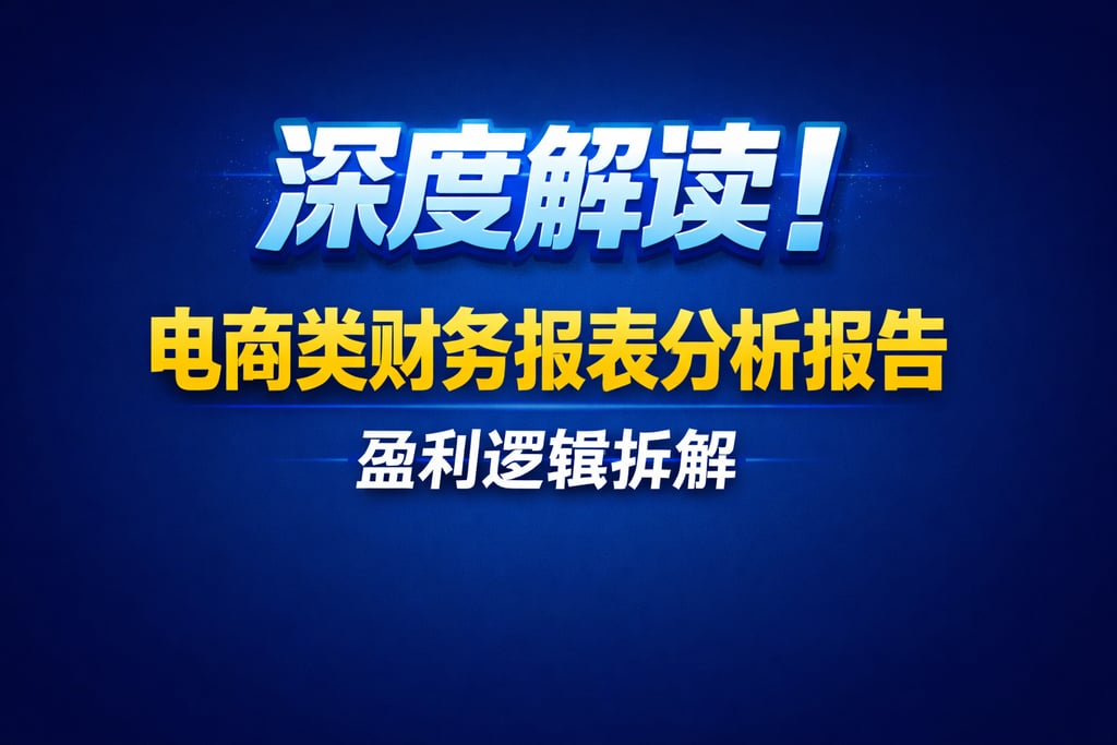 深度解读！电商类财务报表分析报告，盈利逻辑拆解