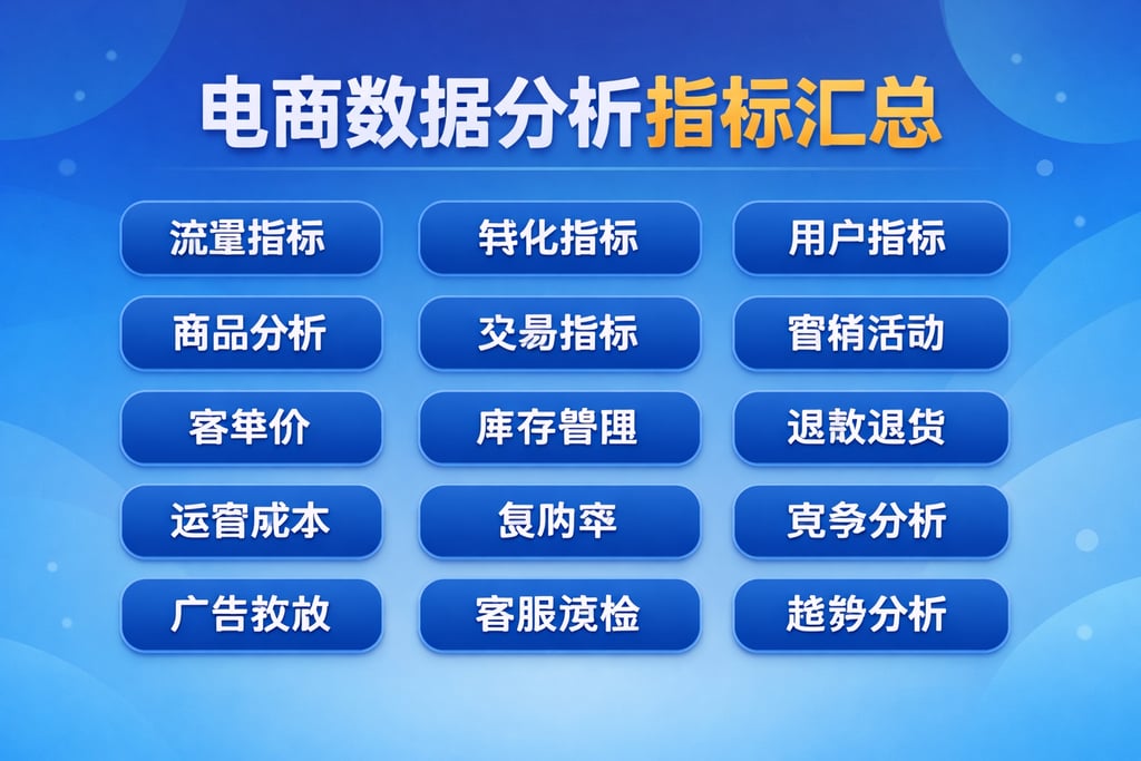 清单汇总！电商数据分析指标有哪些，全覆盖