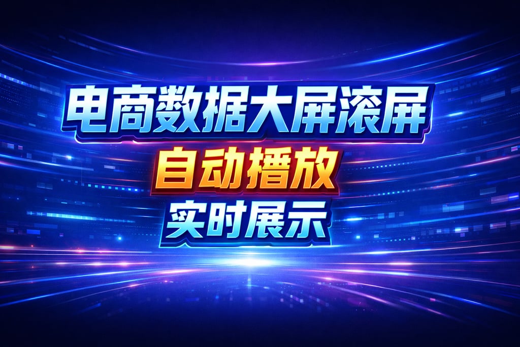 滚屏设置！电商数据大屏滚屏，自动播放
