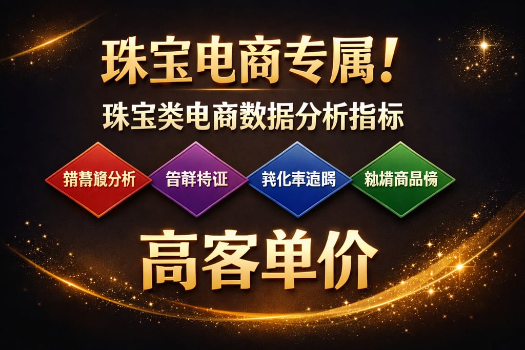珠宝电商专属！珠宝类电商数据分析指标，高客单价