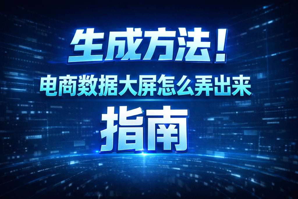生成方法！电商数据大屏怎么弄出来，指南