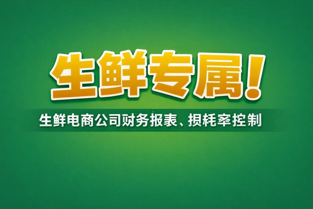 生鲜专属！生鲜电商公司财务报表，损耗率控制