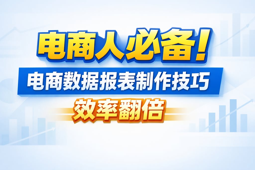 电商人必备！电商数据报表制作技巧，效率翻倍