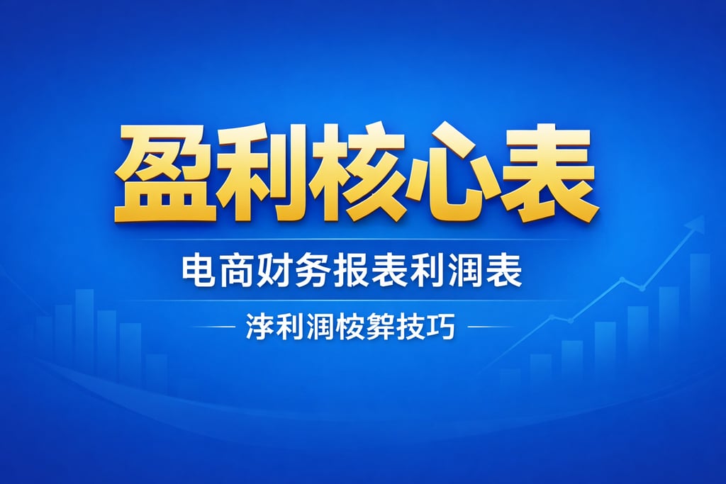 盈利核心表！电商财务报表利润表，净利润核算技巧