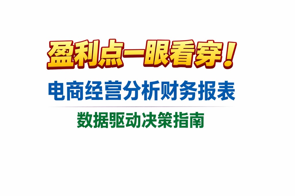 盈利点一眼看穿！电商经营分析财务报表，数据驱动决策指南