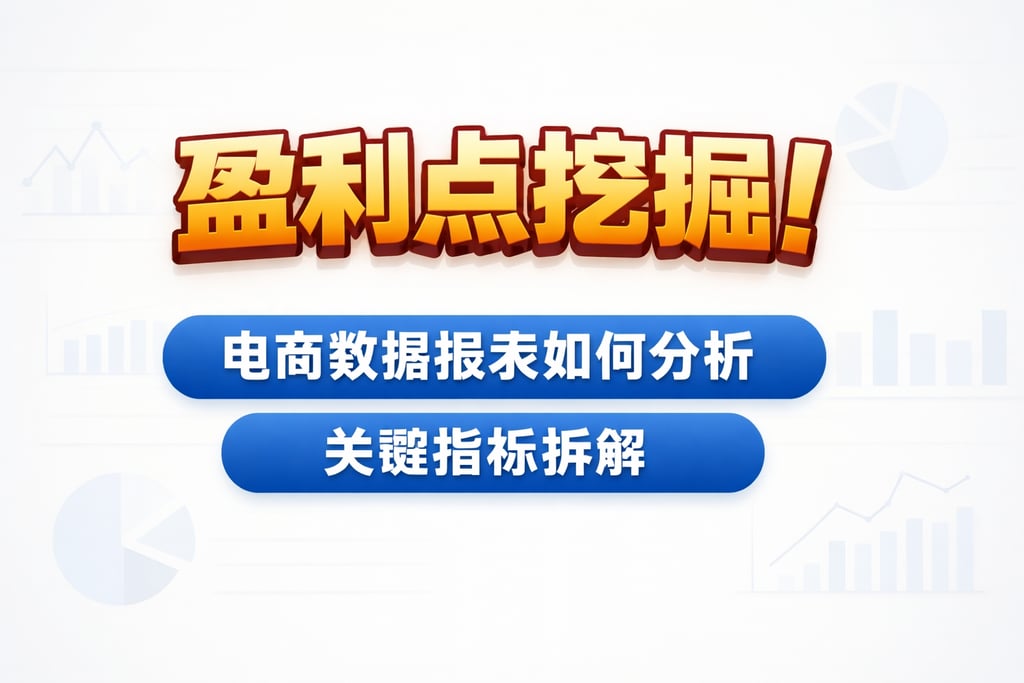 盈利点挖掘！电商数据报表如何分析，关键指标拆解