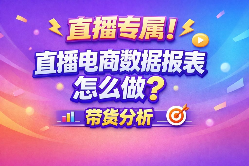 直播专属！直播电商数据报表怎么做，带货分析