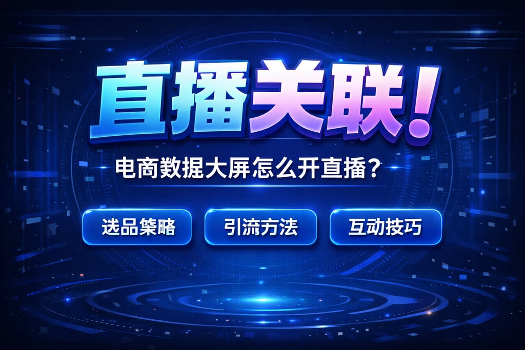 直播关联！电商数据大屏怎么开直播，技巧