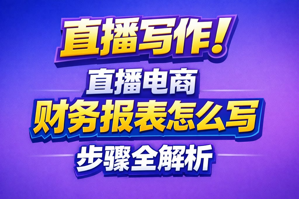 直播写作！直播电商财务报表怎么写，步骤全解析