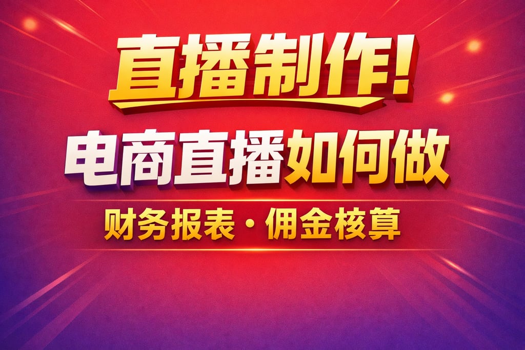 直播制作！电商直播如何做财务报表，佣金核算