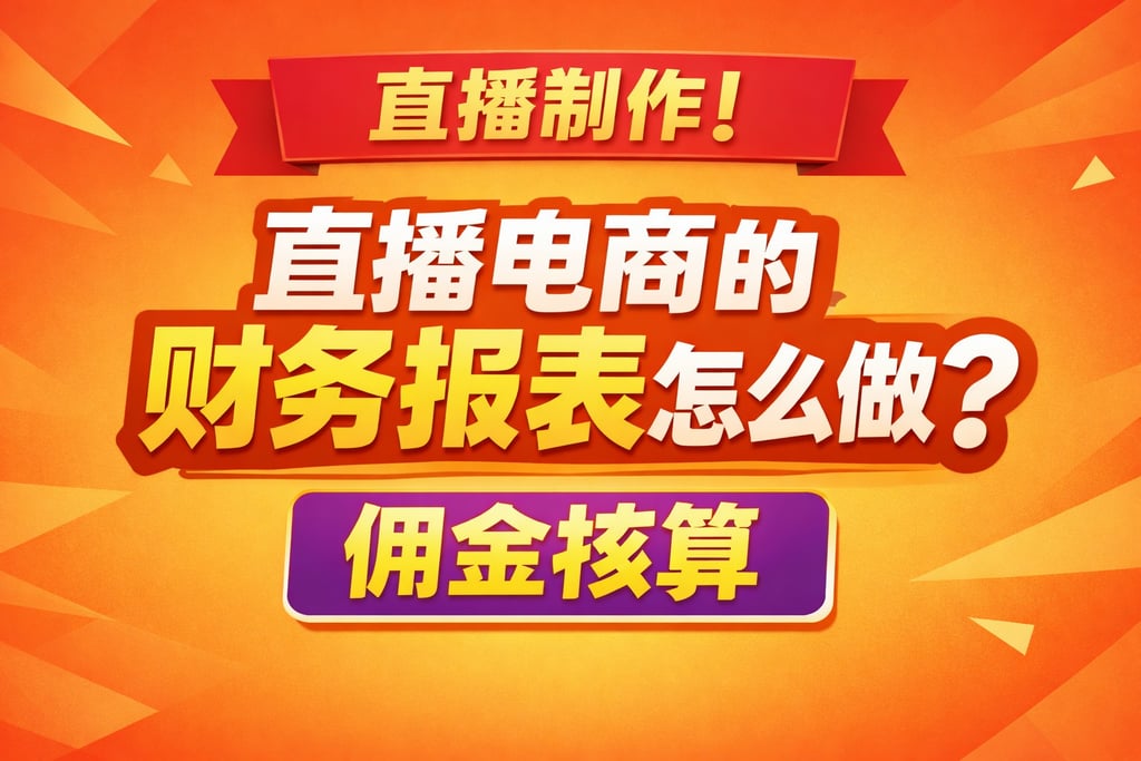 直播制作！直播电商的财务报表怎么做，佣金核算