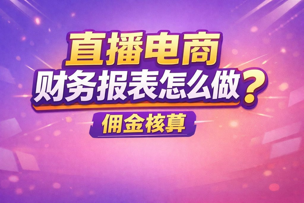 直播制作！直播电商财务报表怎么做，佣金核算