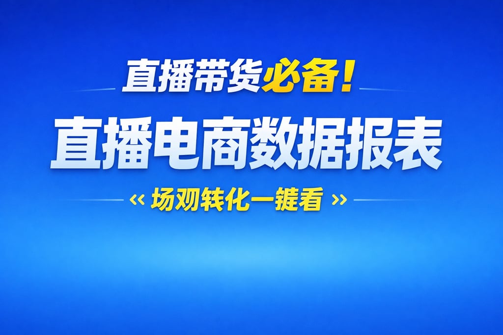 直播带货必备！直播电商数据报表，场观转化一键看