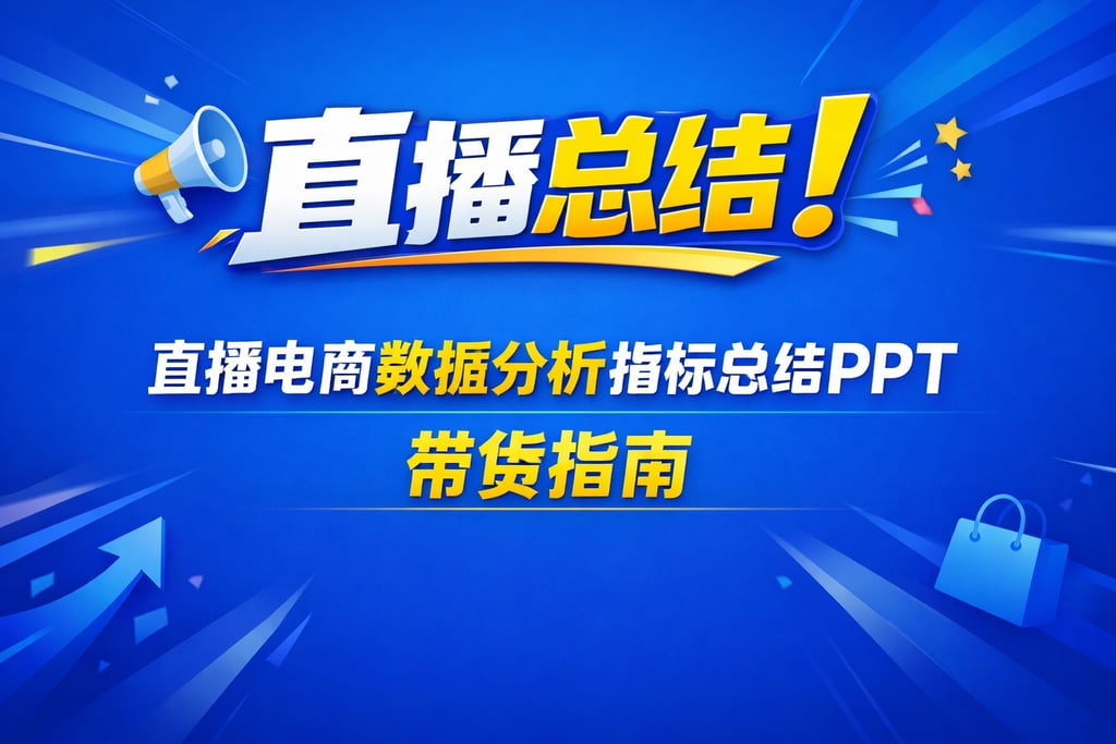 直播总结！直播电商数据分析指标总结 ppt，带货指南