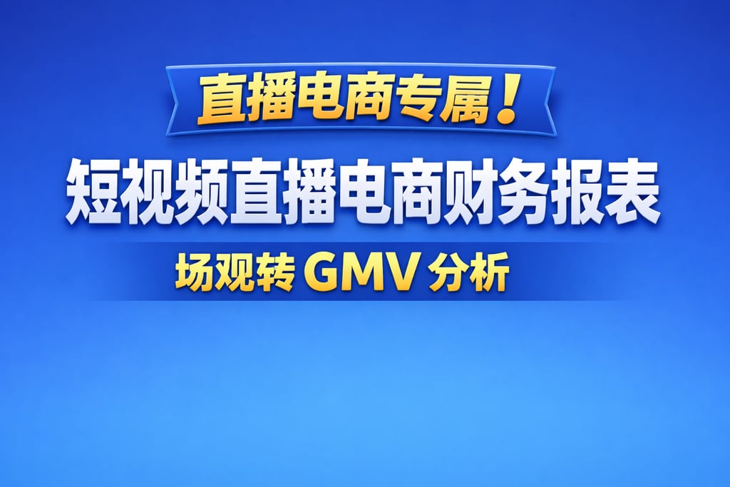直播电商专属！短视频直播电商财务报表，场观转 GMV 分析