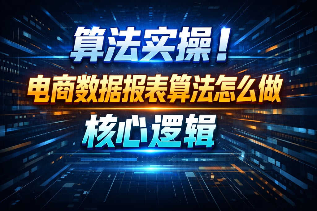 算法实操！电商数据报表算法怎么做，核心逻辑