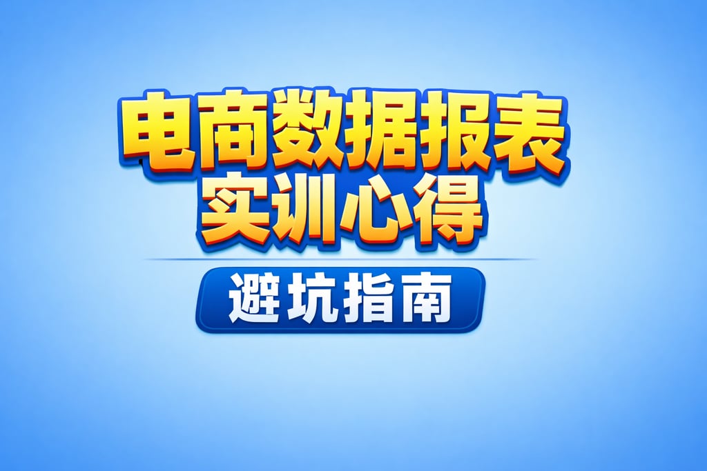 经验分享！电商数据报表实训心得，避坑指南