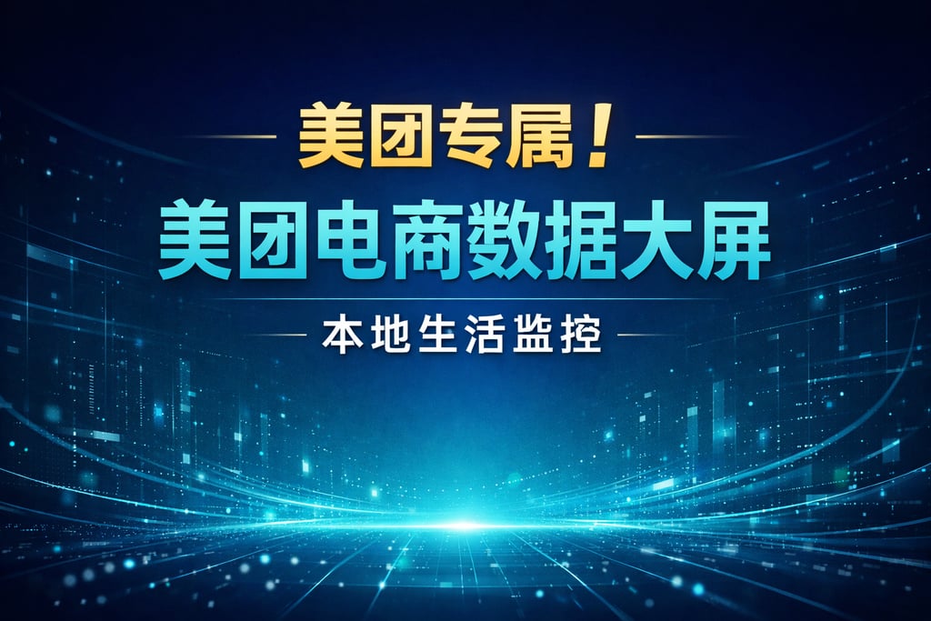 美团专属！美团电商数据大屏，本地生活监控