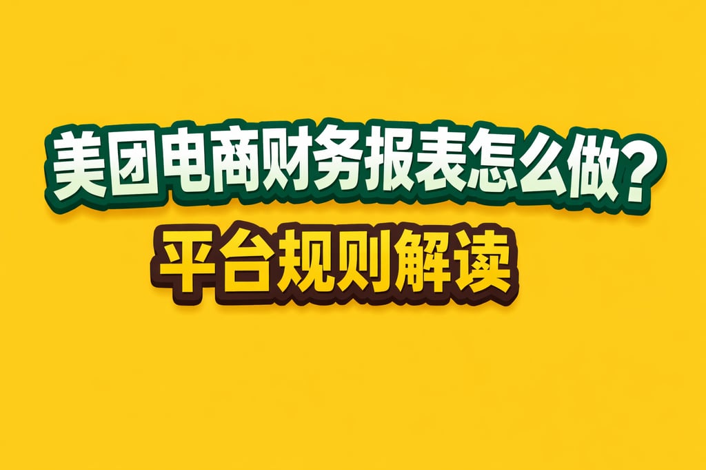 美团制作！美团电商财务报表怎么做，平台规则