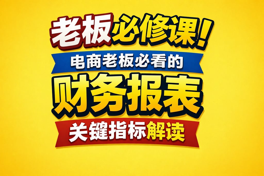 老板必修课！电商老板必看的财务报表，关键指标解读
