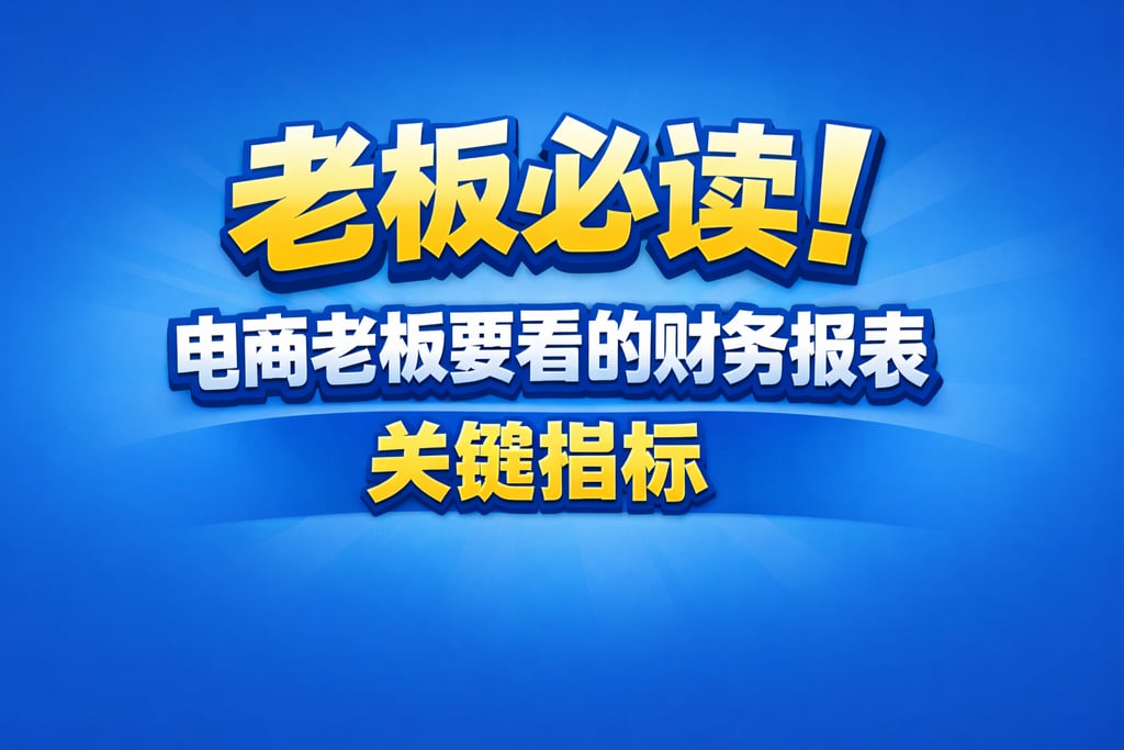 老板必读！电商老板要看的财务报表，关键指标
