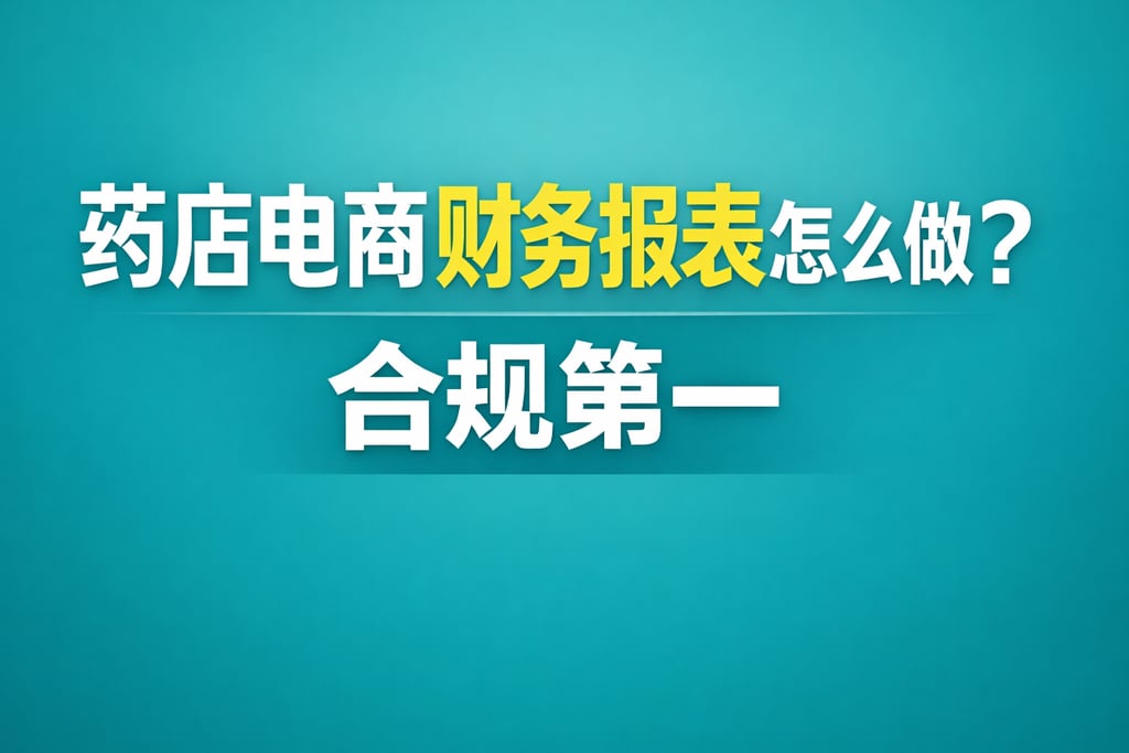 药店做账！药店电商财务报表怎么做，合规第一