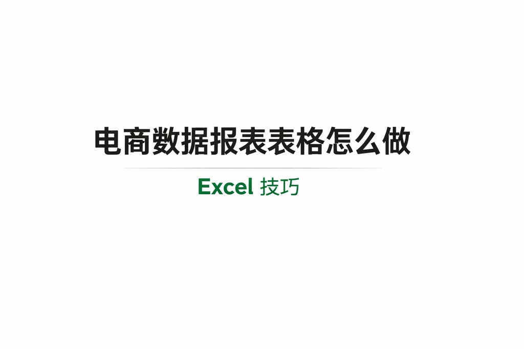 表格制作！电商数据报表表格怎么做，Excel 技巧