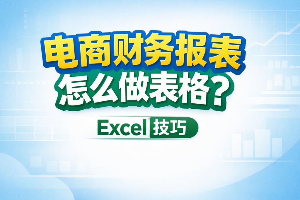 表格制作！电商财务报表怎么做表格，Excel 技巧