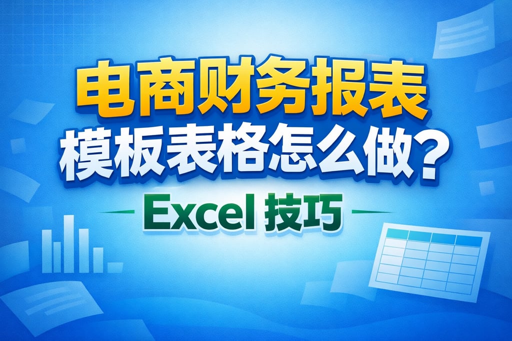 表格制作！电商财务报表模板表格怎么做，Excel 技巧