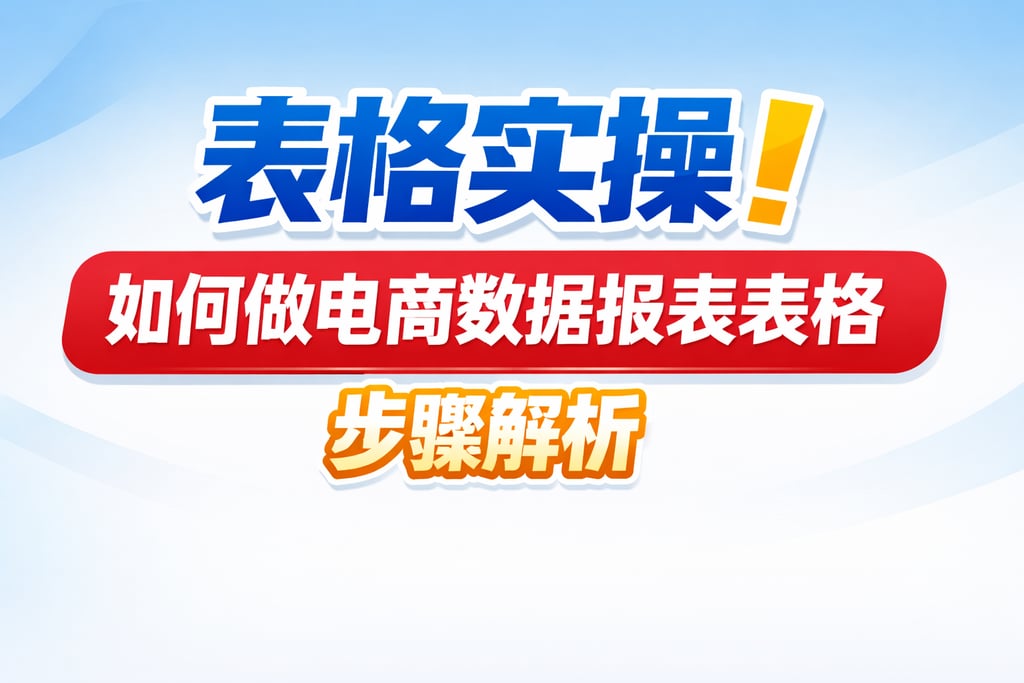 表格实操！如何做电商数据报表表格，步骤解析