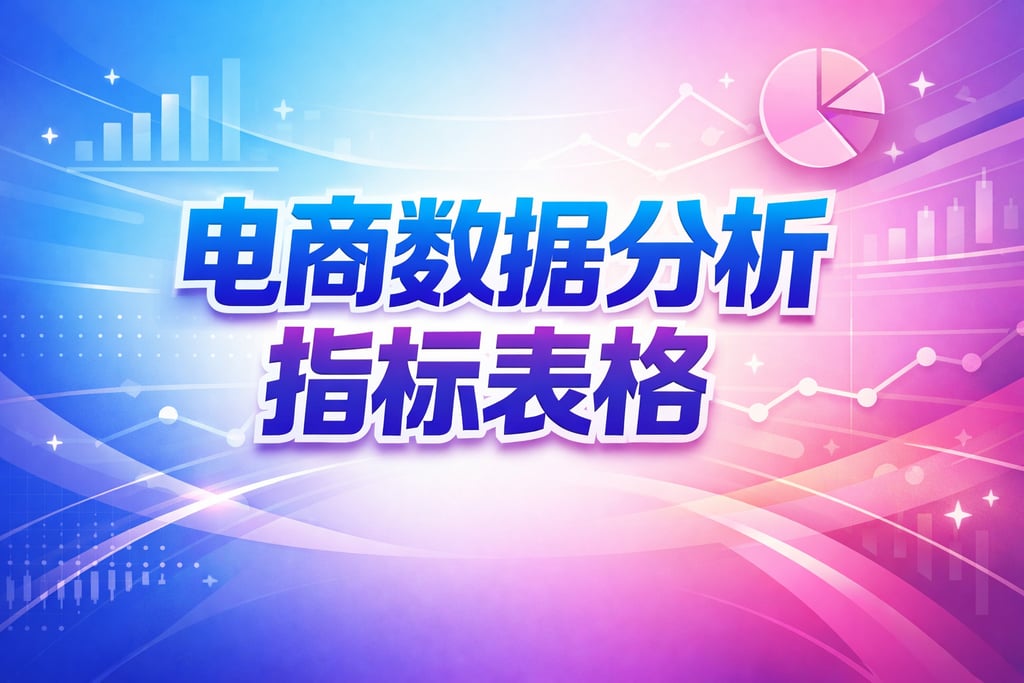 表格模板！电商数据分析具体指标表格，直接填数