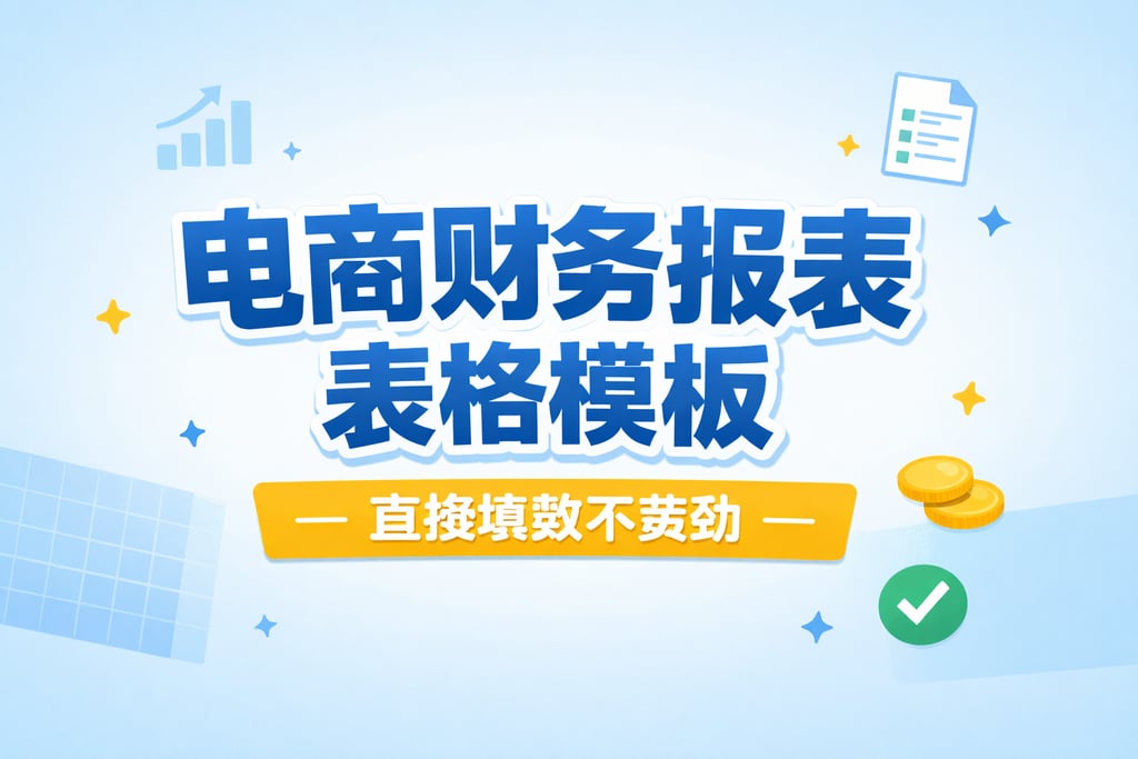 表格模板！电商财务报表表格模板，直接填数不费劲