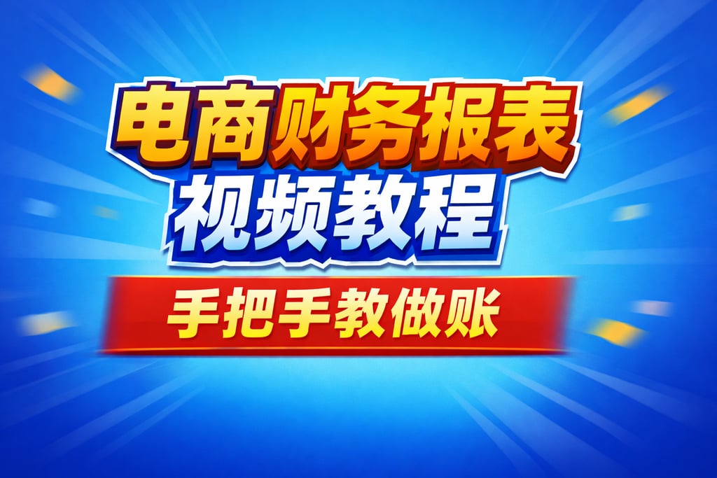 视频教学！电商财务报表视频教程，手把手教做账