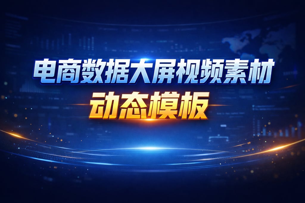 视频素材！电商数据大屏视频素材，动态模板