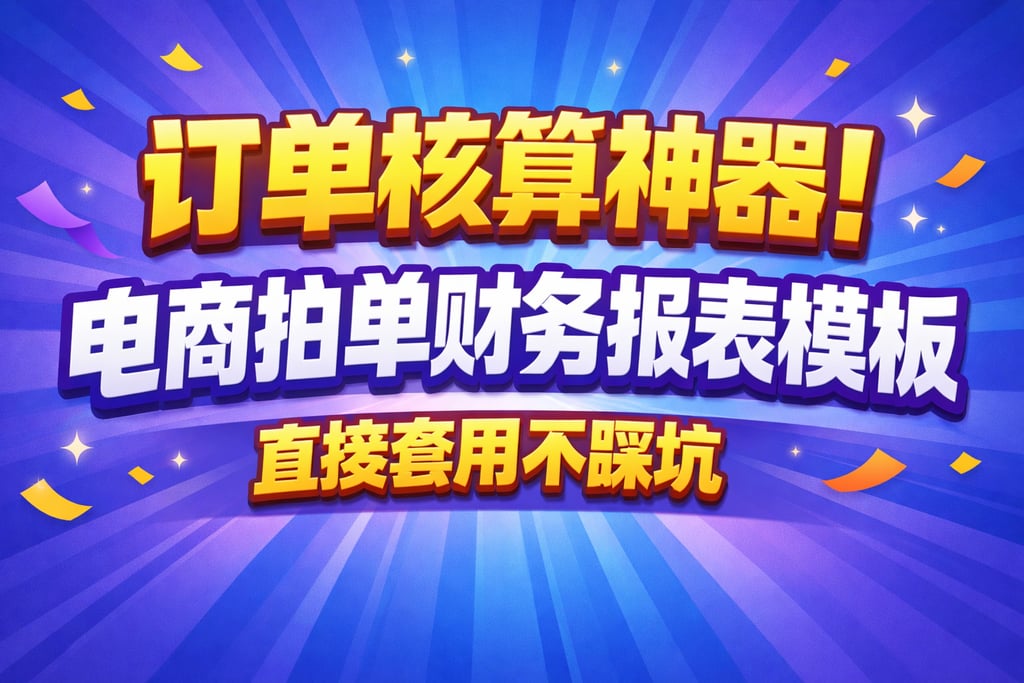 订单核算神器！电商拍单财务报表模板，直接套用不踩坑