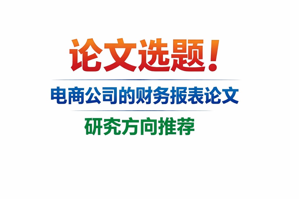 论文选题！电商公司的财务报表论文，研究方向推荐