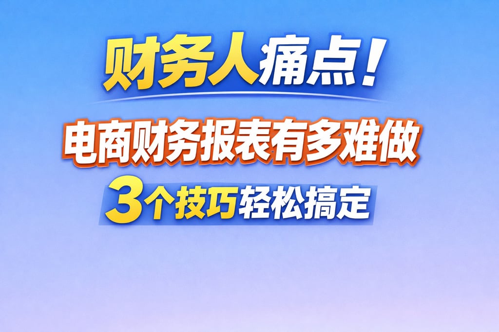 财务人痛点！电商财务报表有多难做，3 个技巧轻松搞定