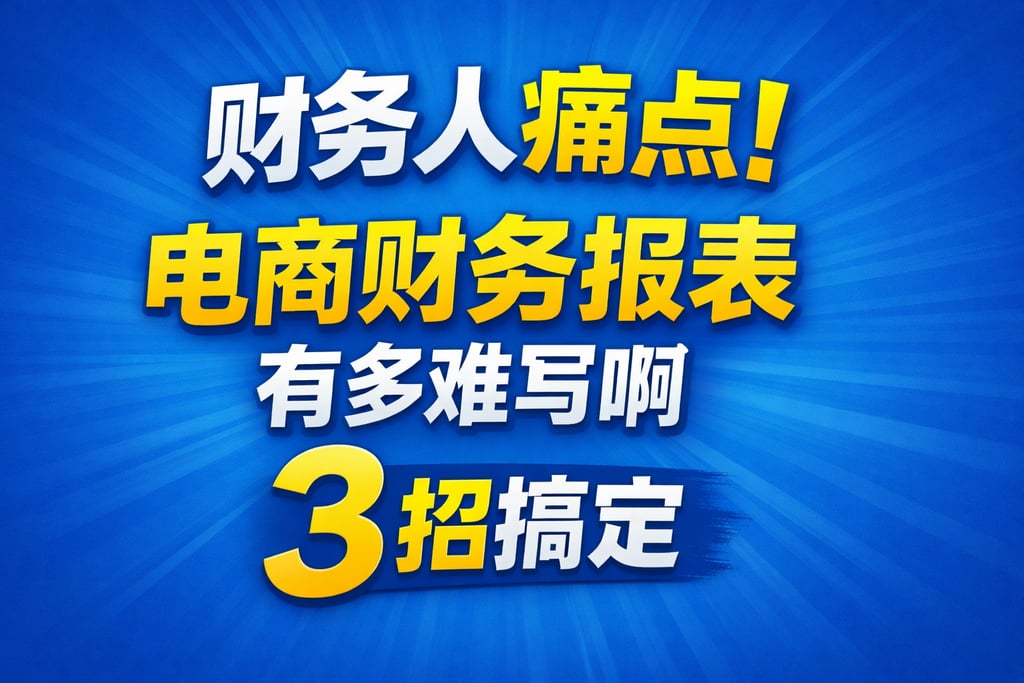 财务人痛点！电商财务报表有多难写啊，3 招搞定