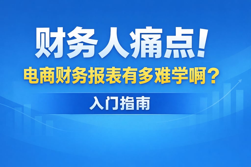 财务人痛点！电商财务报表有多难学啊，入门指南