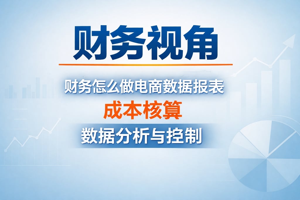 财务视角！财务怎么做电商数据报表，成本核算