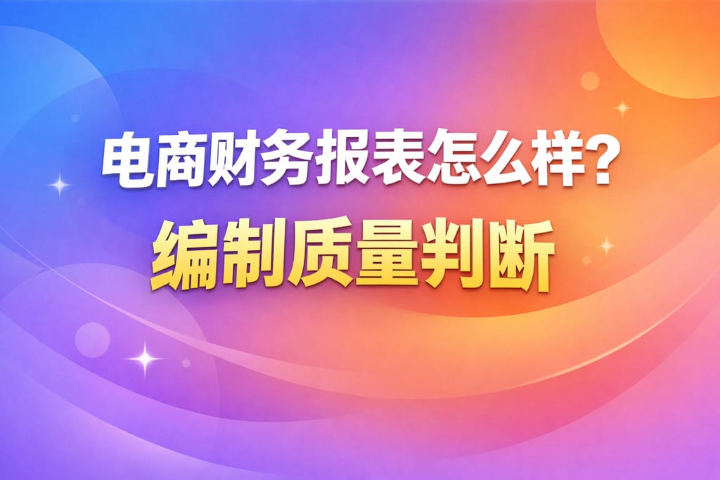 质量评估！电商财务报表怎么样，编制质量判断