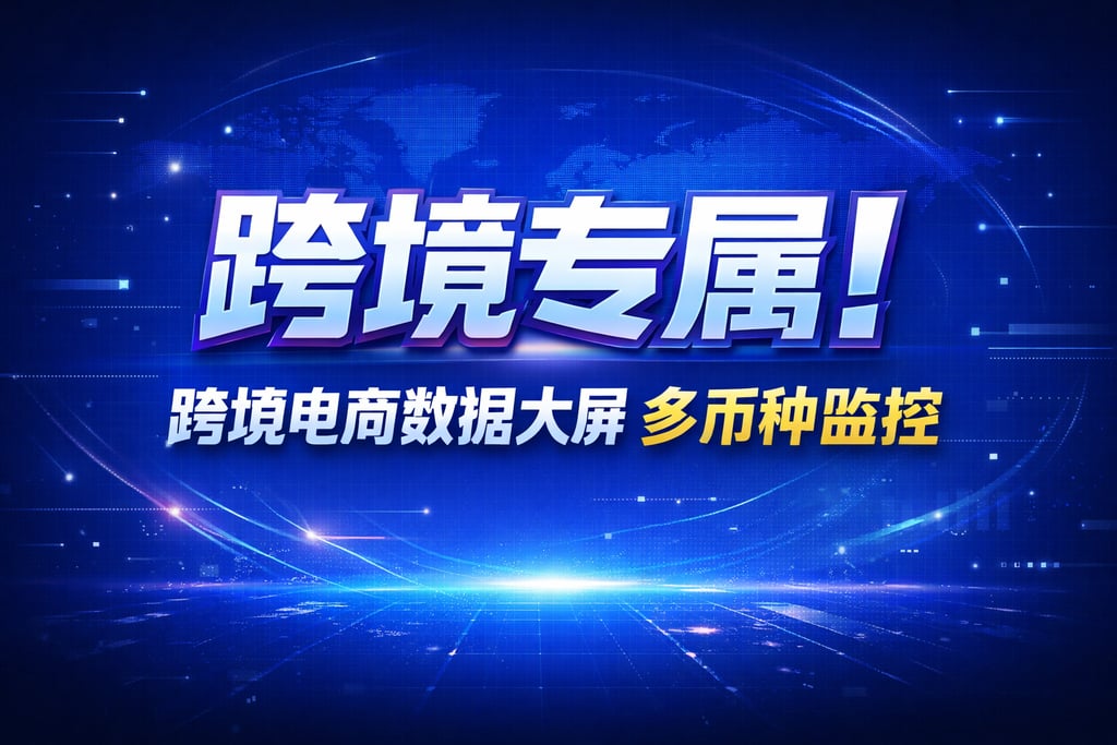 跨境专属！跨境电商数据大屏，多币种监控
