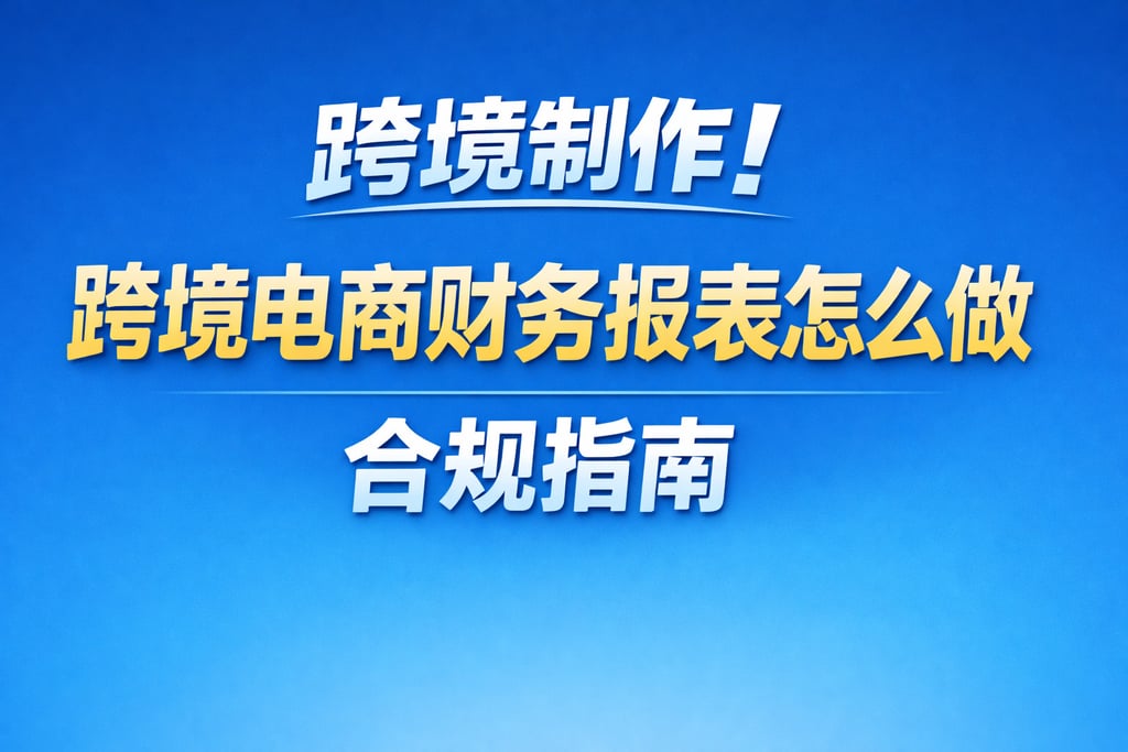 跨境制作！跨境电商财务报表怎么做，合规指南